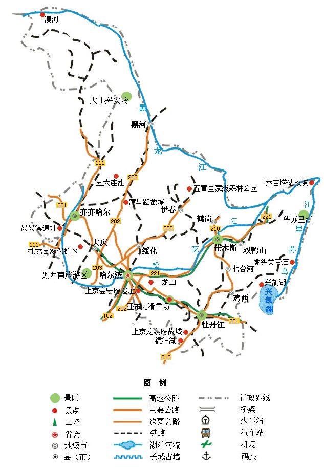 黑龙江地图全图