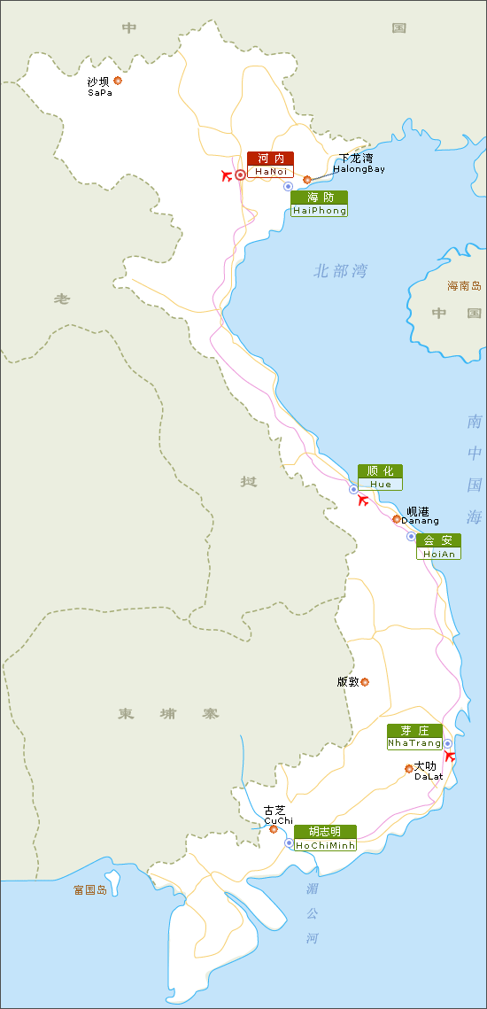 越南旅游地图