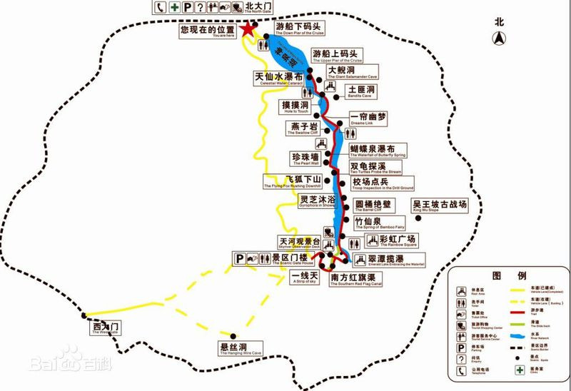 黄龙洞景区地图|黄龙洞景区导游图