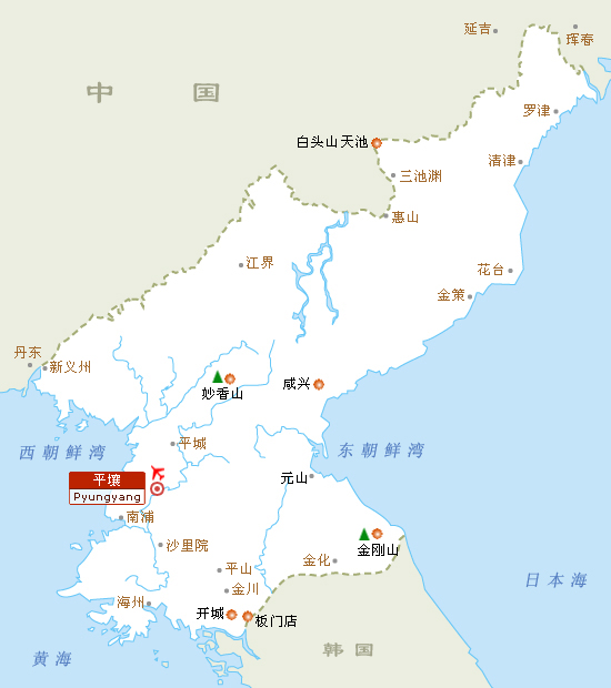 朝鲜旅游地图