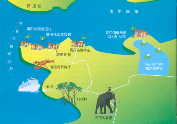 民丹岛旅游地图