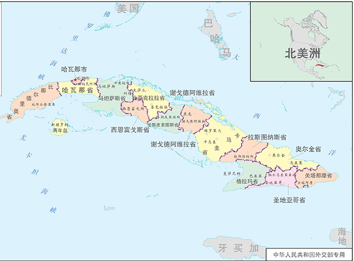古巴旅游地图