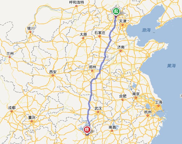 北京到长沙多少公里_北京到长沙自驾游路线