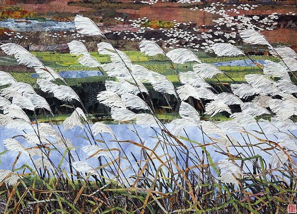 张家界土家粘贴画“砂石画”