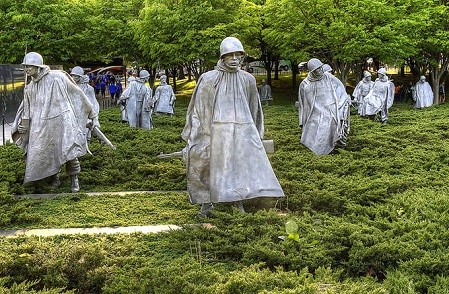 华盛顿景点：朝鲜战争老兵纪念碑
