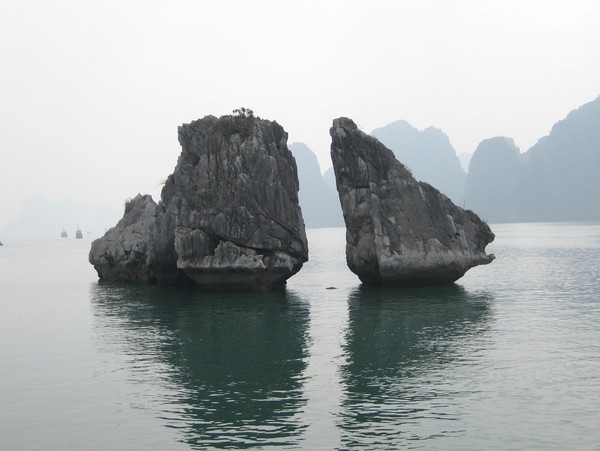 下龙湾旅游景点介绍：斗鸡石