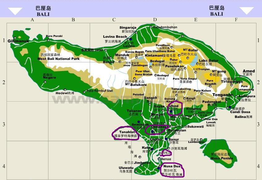 巴厘岛地图图片