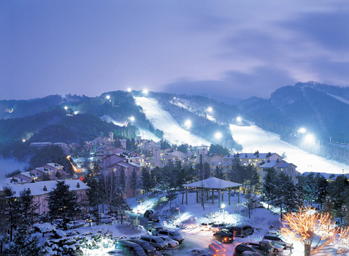 韩国最大滑雪场龙平 感受冬季恋歌中的美景