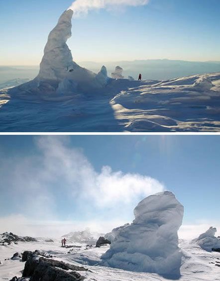 地理奇观-埃里波斯火山的冰塔(南极洲)